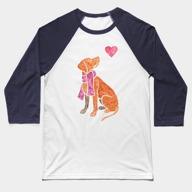 Watercolour Vizsla Baseball T-Shirt by animalartbyjess